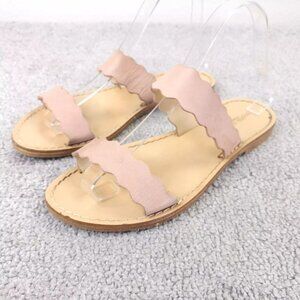 Sophia Milano Sandals Womens Size 7.5 Shoes Beige Flats Leather Made in Italy